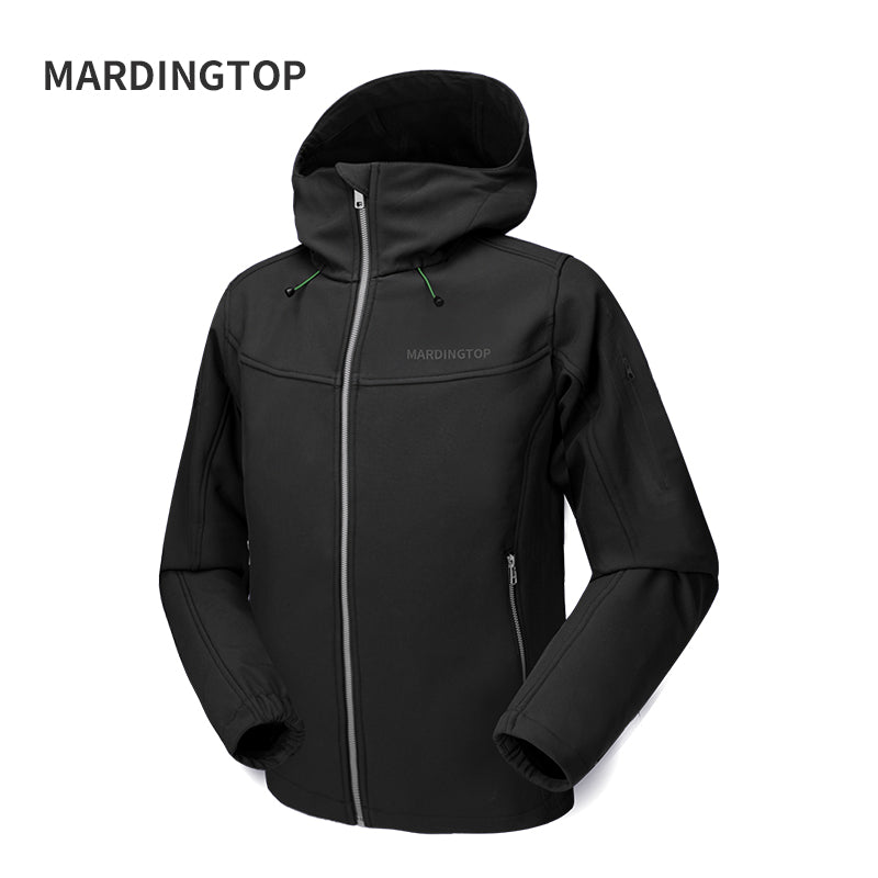 MARDINGTOP Black Softshell Jacket Packable Light Coat for Women