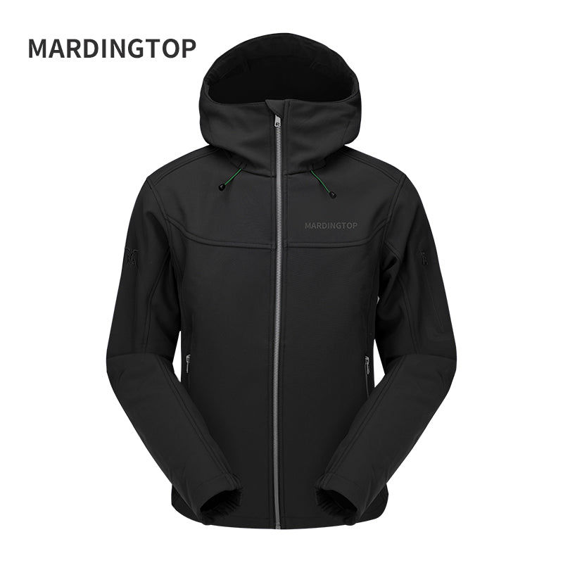 MARDINGTOP Black Softshell Jacket Packable Light Coat for Women