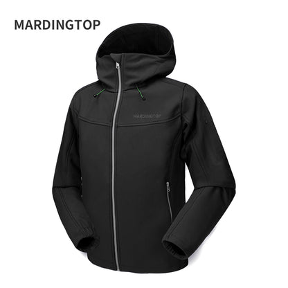 MARDINGTOP Black Softshell Jacket Packable Light Coat for Women