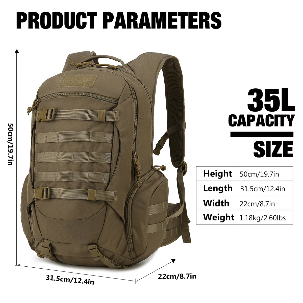 [M5962II] 35L Tactical Backpack