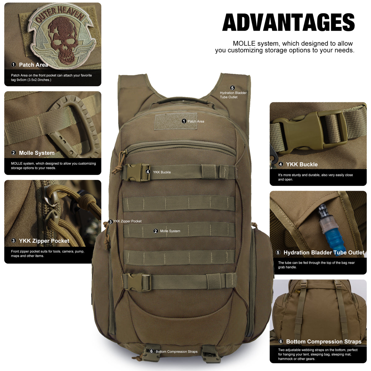[M5962II] 35L Tactical Backpack