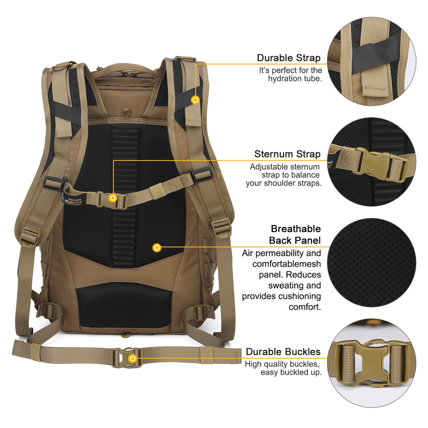 [TM6614] Mardingtop 30L Military Tactical Daypack, 915D Cordura Fabric Molle Backpack