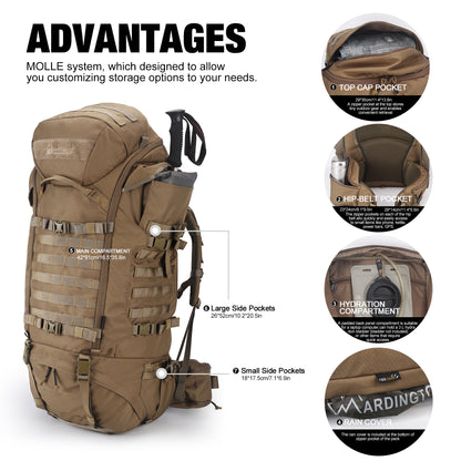 [M6729] 90L Hiking Internal Frame Backpack