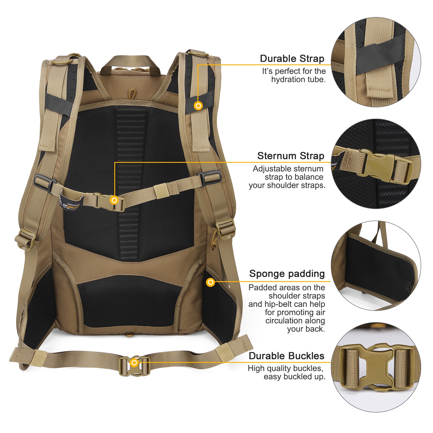 TM6626] Mardingtop 40L Military Tactical Backpack, 915D Cordura Fabri