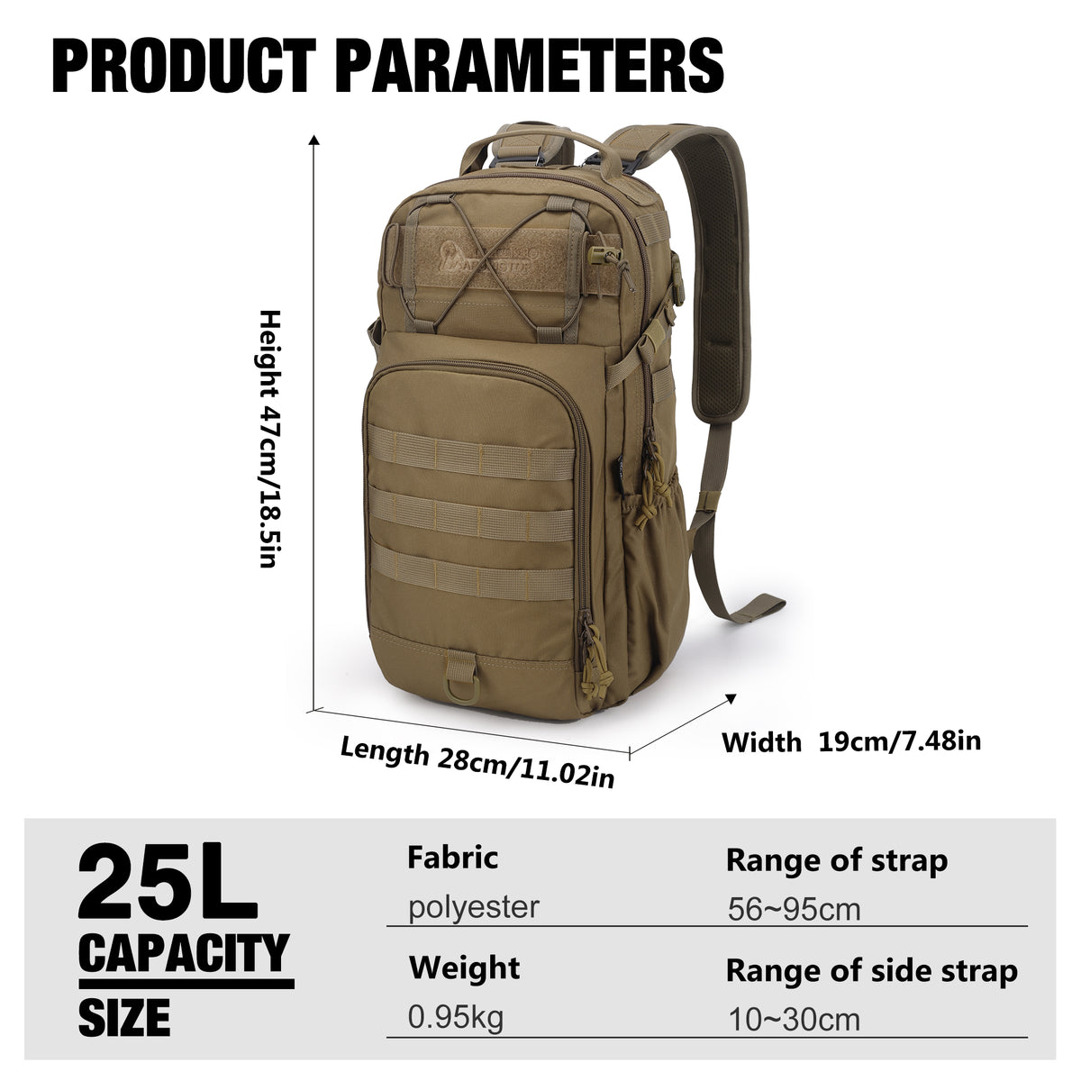 [G0039] 25L Convertible Tactical Backpack