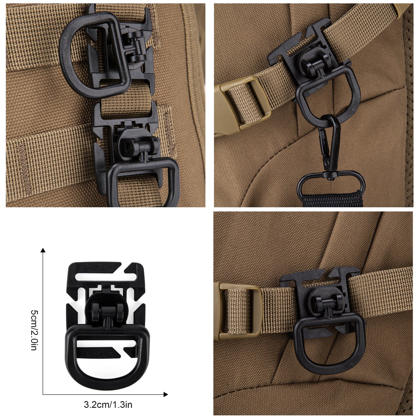 [ZSKJ01] Mardingtop 34 Pieces Tactical Molle Accessories Equipment Clip Strap for Tactical Backpacks