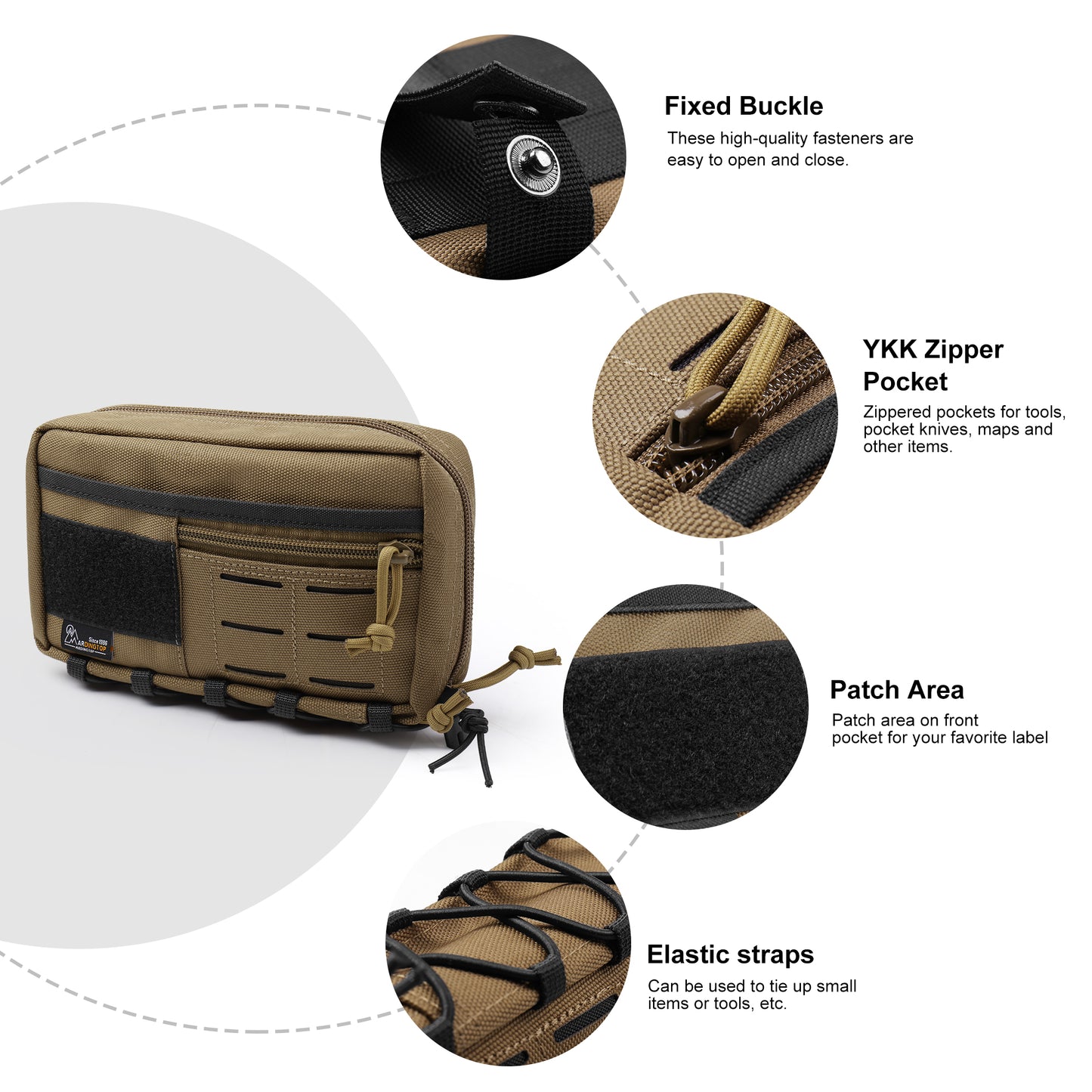 [M6616] Mardingtop 600D Molle Tactical Utility Pouch,Military Small Molle Pouch, EDC Tool Pouch Bag