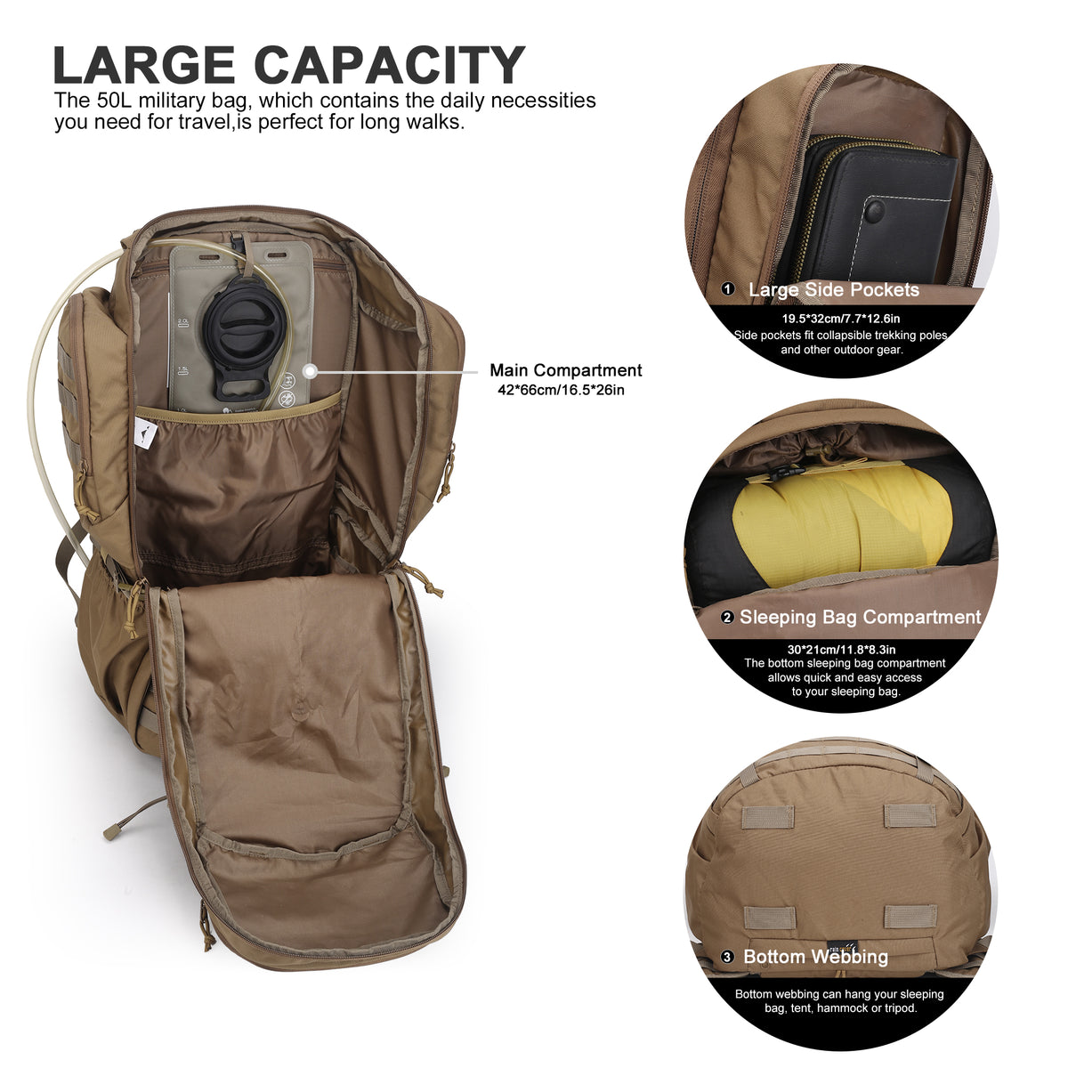 [G0029] 50L Internal Frame Backpack