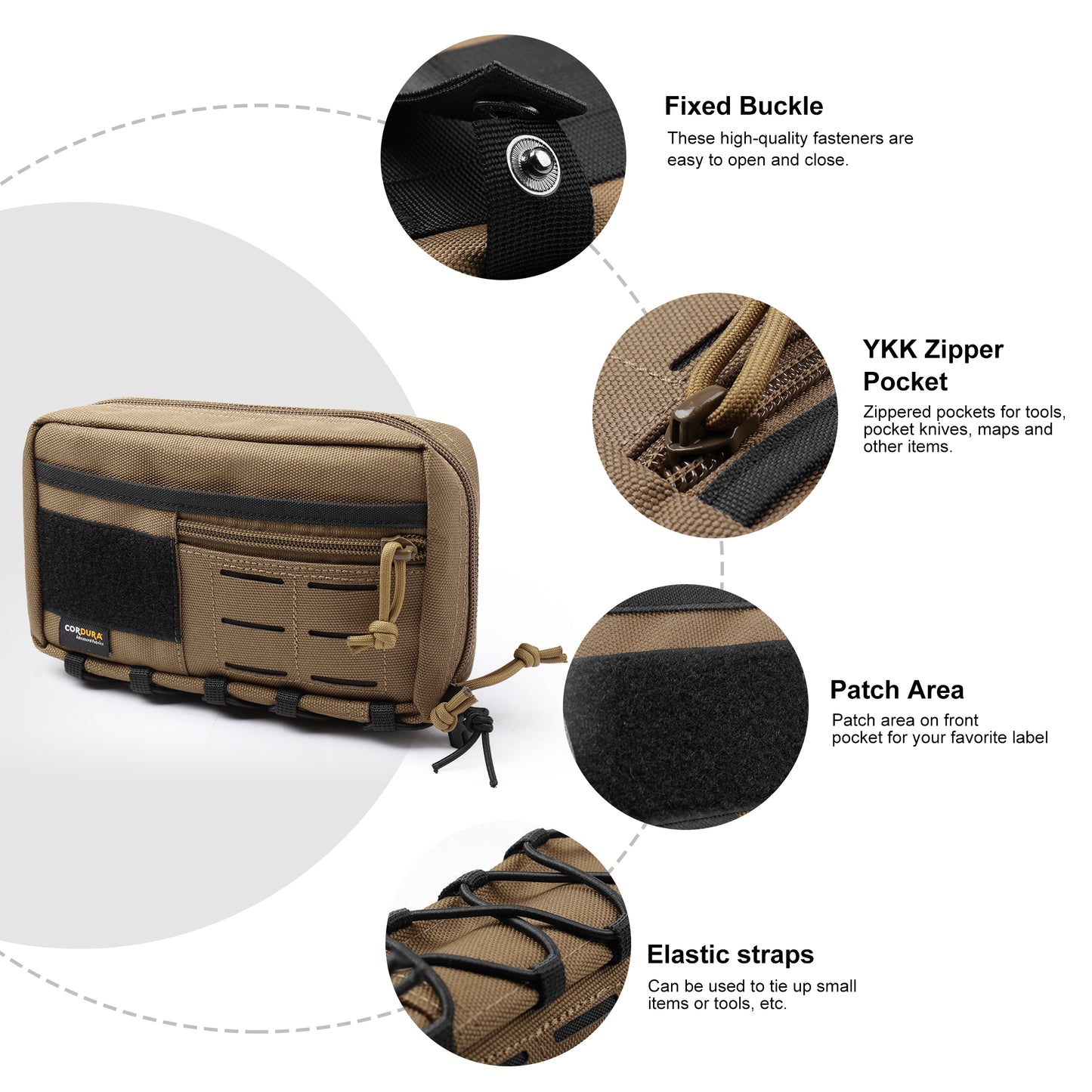 [TM6616] Mardingtop 915D Cordura Tactical Molle Tool Pouch With Movable Tooi Curtain