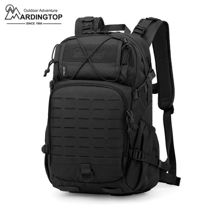 [TM6539A] Mardingtop 915D CORDURA 25L Molle Hiking Backpack with Rain Cover, Small Tactical Backpack for Backpacking, Cycling, and Motorcycle