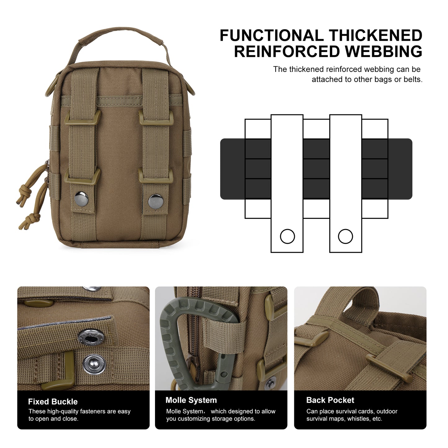 [TM6518A] Mardingtop Tactical Molle Pouch Sling Bag With a Removable Shoulder Strap