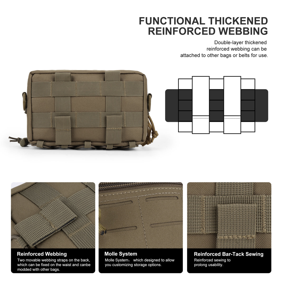 [M50540] 600D/Cordura Tactical MOLLE Utility Pouch