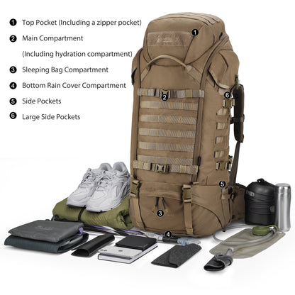 [M6729] 90L Hiking Internal Frame Backpack