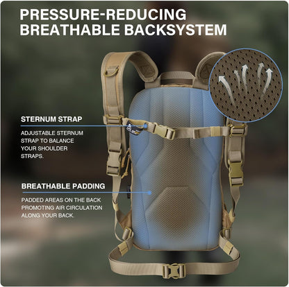 [G0004]Mardingtop 15L Tactical MOLLE Hydration Backpack – Small Military Bag for Motorcycle, Hiking, Riding, Biking & EDC Daypack