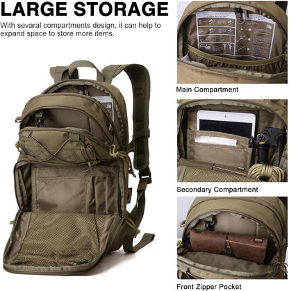 [G0004]Mardingtop 15L Tactical MOLLE Hydration Backpack – Small Military Bag for Motorcycle, Hiking, Riding, Biking & EDC Daypack