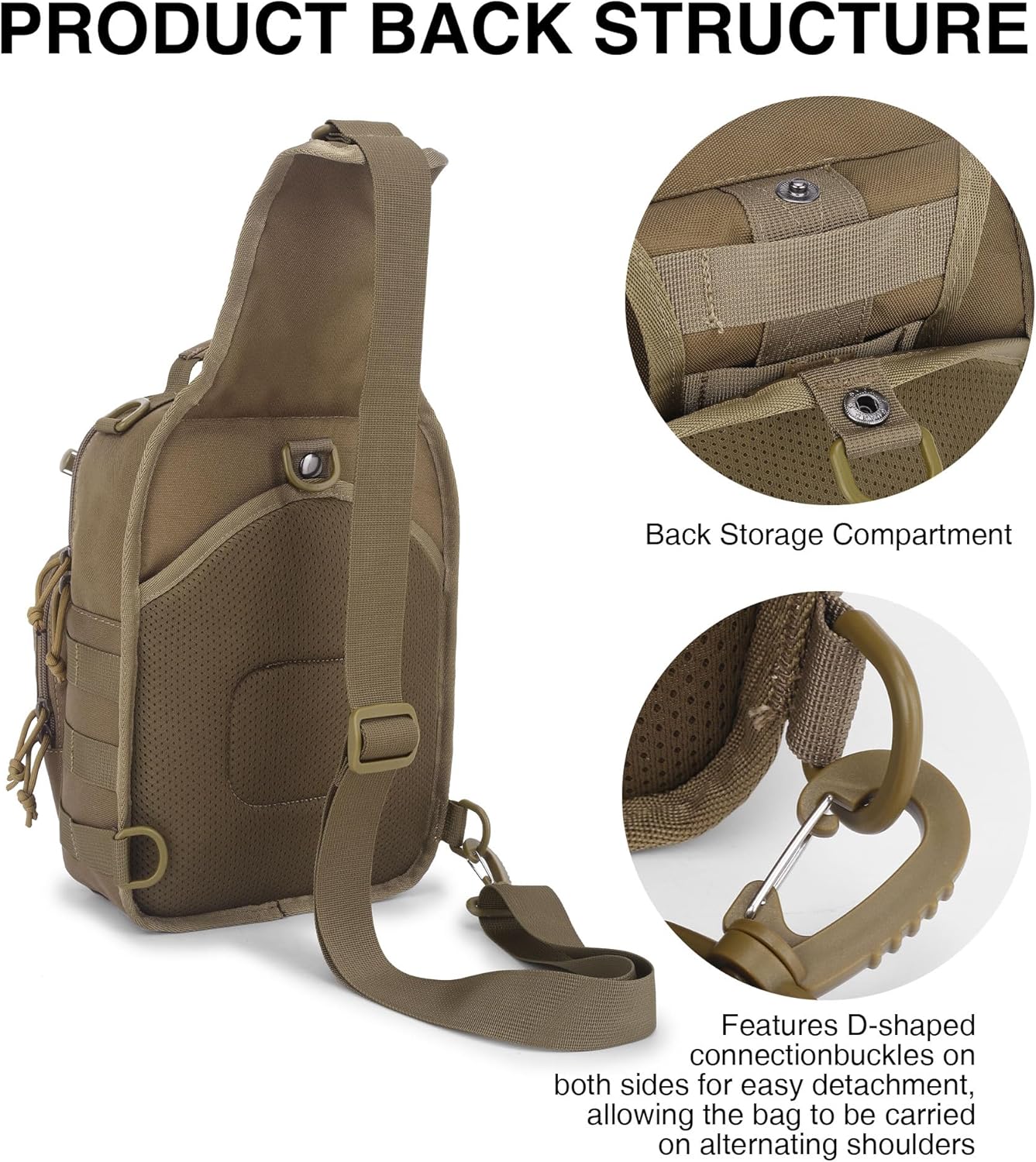 [6636]Mardingtop Tactical Sling Bag for Men, Military Molle Crossbody Shoulder Bag