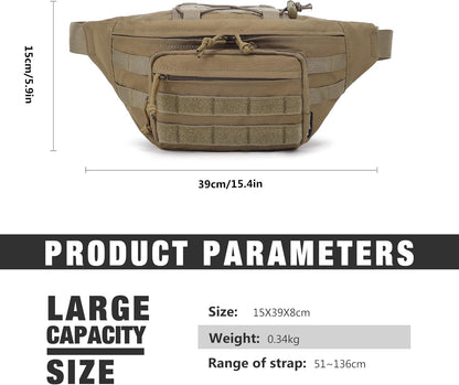 [50608] Mardingtop Tactical Fanny Pack for Men, Military Crossbody Waist Bag Utility Hip Belt Bumbag for Outdoor Travel,Hiking,Running,Walking,Fishing,EDC