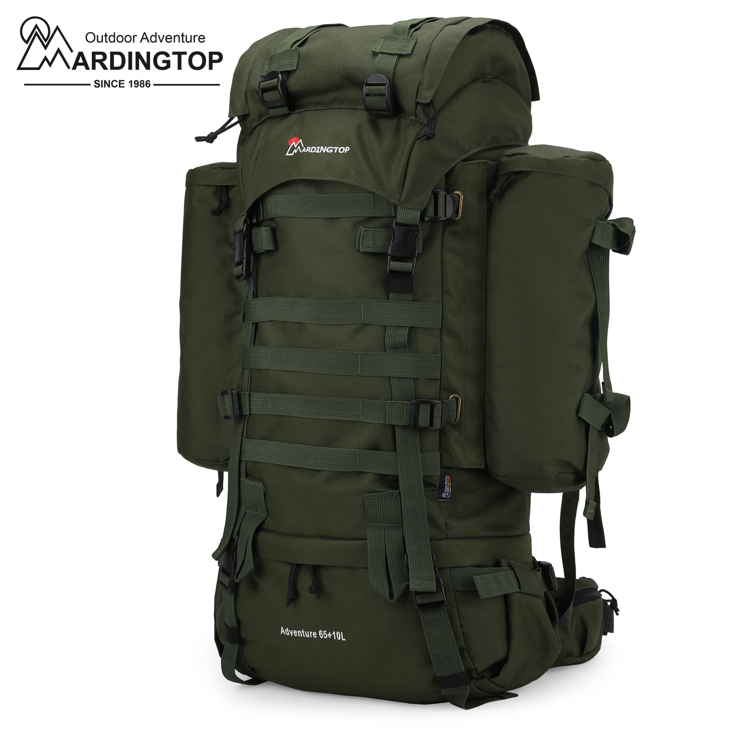 10l hiking backpack Mardingtop 65+10L Molle Hiking Internal Frame Backpacks with Rain Cover for Camping,Backpacking