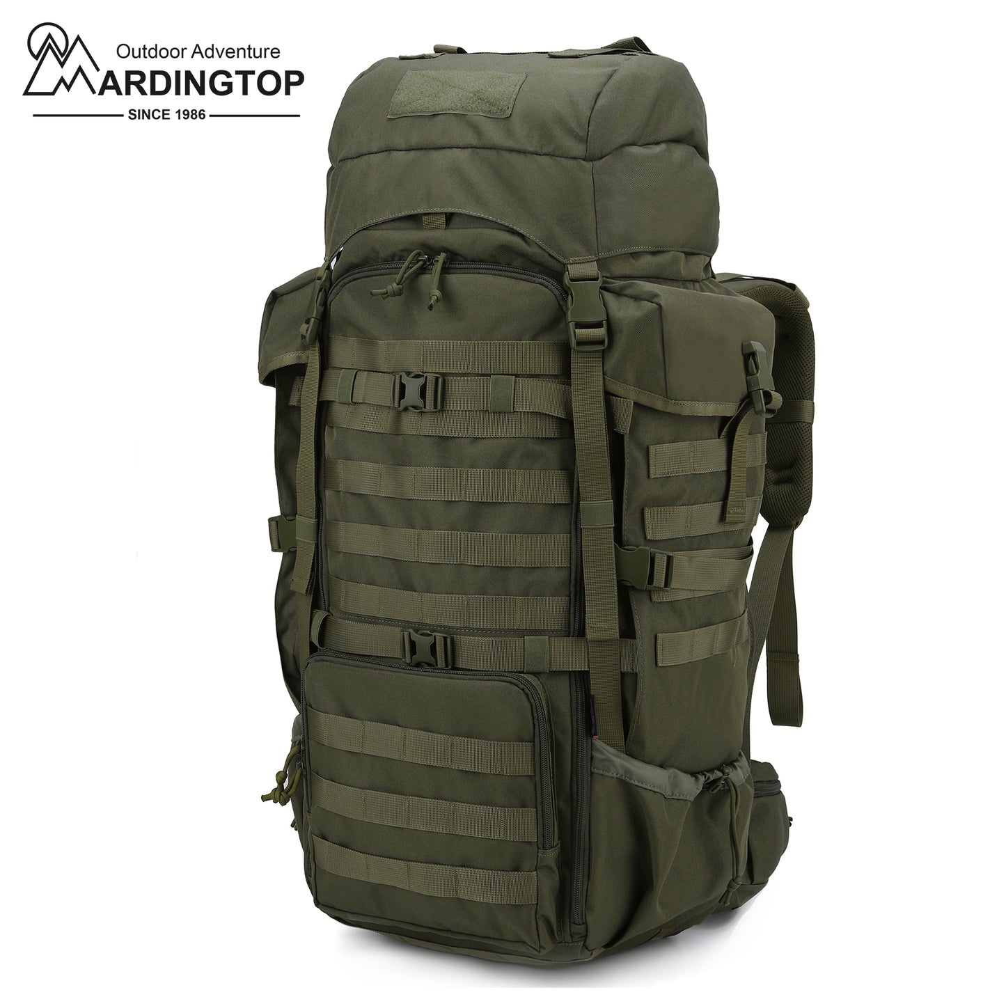 [M6480] Mardingtop 70L Hiking Backpack Internal Frame Backpack Molle Daypack with Rain Cover