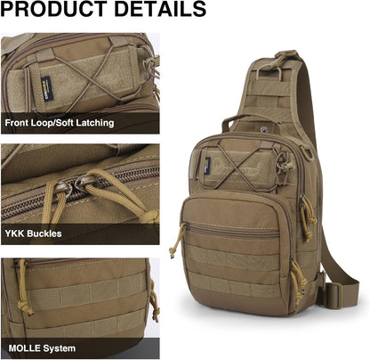 [6636]Mardingtop Tactical Sling Bag for Men, Military Molle Crossbody Shoulder Bag