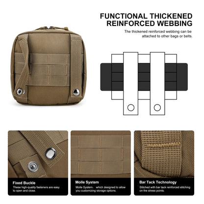 [M6621] Mardingtop Mardingtop Molle Pouch, Tactical Tool Bag, Practical Molle Accessory with Molle System Straps for Outdoor Travel, Mountaineering, and Camping