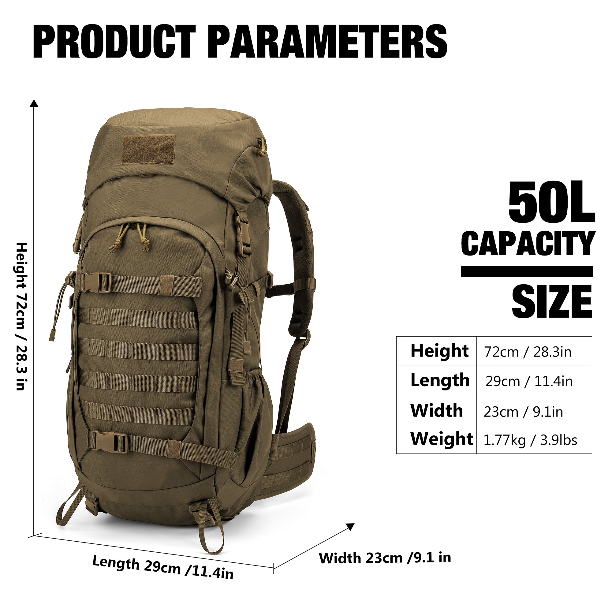 60l backpack in kg hotsell