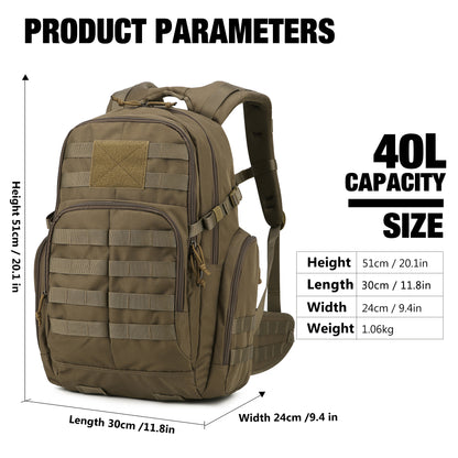 [WT0076] Mardingtop 40L Tactical Backpack, Molle Daypack for Hiking Military Motorcycle Traveling