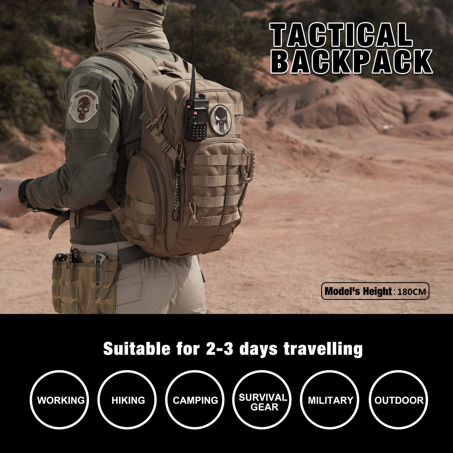best military backpack for hiking Mardingtop Military Tactical Backpacks for men ,Molle hiking backpack,2 Day Assault Pack,25L Backpack for Everyday Carry