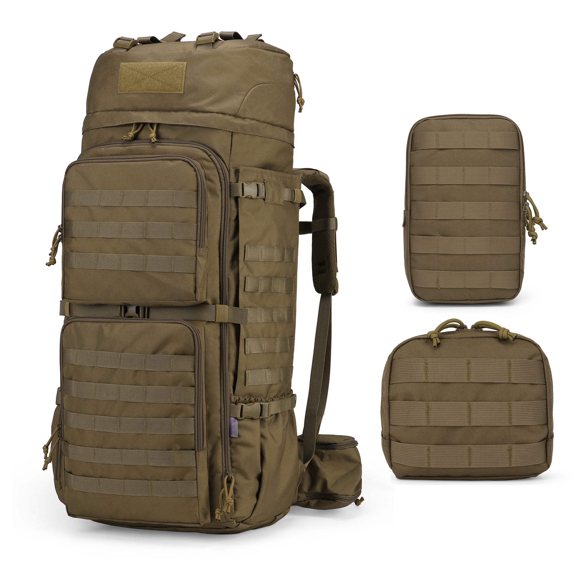 [M6312] Mardingtop 75L Molle Hiking Internal Frame Backpack with Rain Cover