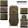 [M5973] Mardingtop 50L Molle Hiking Internal Frame Backpacks with Rain Cover